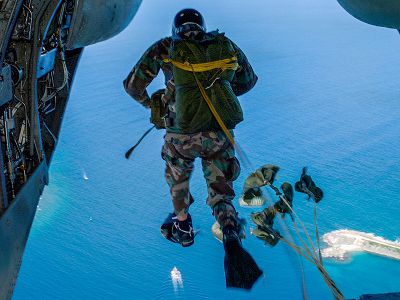 EOD static line jump over Apra Harbor